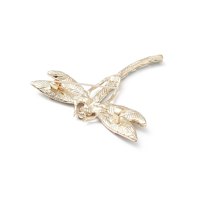 Broche de libélula de diamantes de imitación, insignia de aleación dorada para ropa de mochila