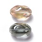 Full Rainbow Plated Crystal Glass Oval Beads Strands, 21x13mm, Hole: 1mm