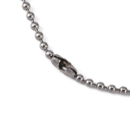 304 Stainless Steel Ball Chain Necklaces, Decorative Necklaces, Round