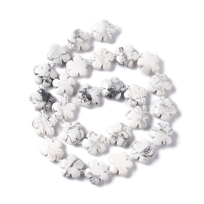 Perlas naturales howlite hebras, 5-pétalo de flor