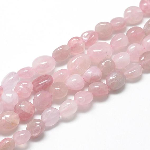 Naturel a augmenté perles de quartz brins, ovale