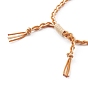 Bracelets de perles de nylon tressés réglables, avec 304 breloques en forme de croix en acier inoxydable, couleur inox