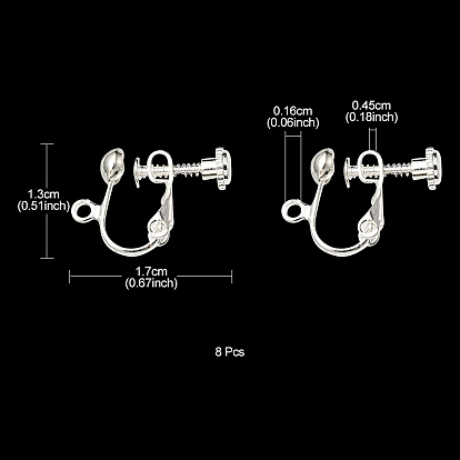 Rack Plated Brass Screw Clip-on Earring Findings, Spiral Ear Clip