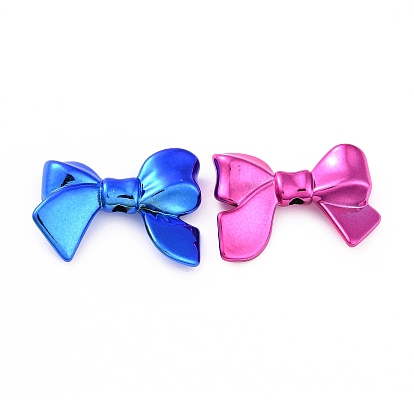UV Plated Opaque Acrylic Beads, Bowknot