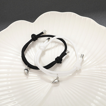2 Alliage de pièces avec bracelets extensibles en résine, avec magnétique, thème de la Saint-Valentin