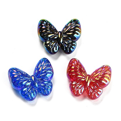 Cuentas opacas de acrílico, color de ab, mariposa
