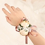 Corsage de poignet en tissu de soie imitation rose, fleur à la main pour la mariée ou la demoiselle d'honneur, mariage, décorations de fête