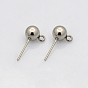 304 Stainless Steel Stud Earring Findings, with Loop, Earring Posts
