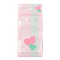 Sacs à fermeture éclair imprimés pour emballages en plastique, pochettes supérieures auto-scellantes, rectangle avec motif coeur