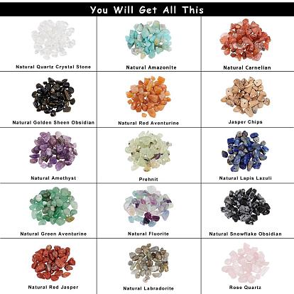 Natural Gemstone Chips Beads, for Jewelry Making