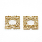 Brass Links, Filigree Joiners, Square, Real 18K Gold Plated