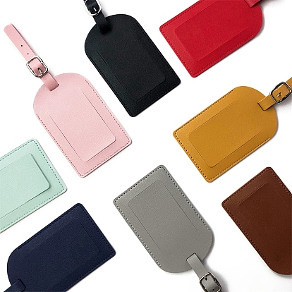 PU Leather Luggage Tag, with Iron Clasp, Travel ID Labels, Suitcase Name Tags