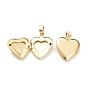 Brass Locket Pendants, Photo Frame Pendants for Necklaces, Long-Lasting Plated, Heart