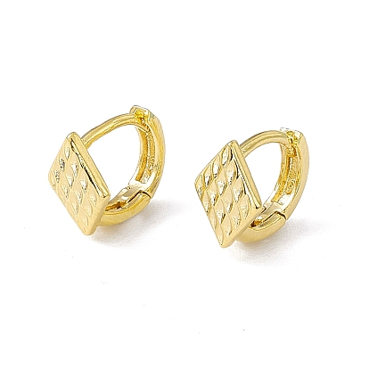 Brass Rhombus Thick Hoop Earrings for Women, Cadmium Free & Lead Free