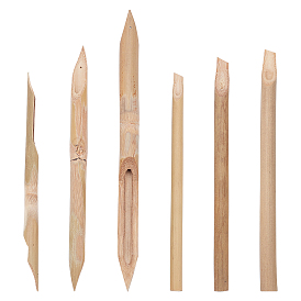 Pandahall elite 2 ensembles 2 kits de stylos en bambou à double et à simple extrémité de style, outils en céramique et en argile, outils de modélisation
