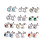 Aretes ovalados con circonitas cúbicas y diamantes de imitación, 304 joyas de acero inoxidable para mujer