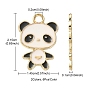 12 pcs 2 couleurs pendentifs en alliage d'émail, charme de panda