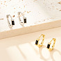 925 Sterling Silver Pave Cubic Zirconia Rectangle Hoop Earrings for Women, with 925 Stamp