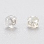 Eco-Friendly Plastic Ear Nuts, Earring Backs, with 304 Stainless Steel Findings, Half Round/Dome
