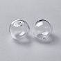 Bouteilles de boule de globe en verre soufflé à la main, pour pendentifs en verre, ronde, 16mm, Trou: 2mm