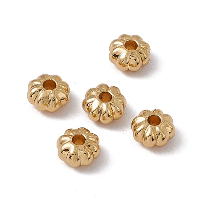 Rack Plating Brass Beads, Long-Lasting Plated, Cadmium Free & Nickel Free & Lead Free, Pumpkin Shape