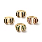 Anillo de puño abierto con arco de circonita cúbica, anillo ancho de latón chapado en oro real 18k para mujer