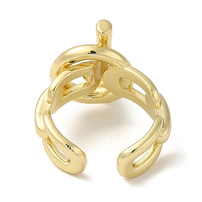 Brass Open Cuff Rings, Toggle Clasp Chain Style Ring for Women