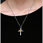 Croix en zircone cubique avec pendentif coeur urne cendres, 316l bijoux commémoratifs en acier inoxydable pour femmes, couleur inox
