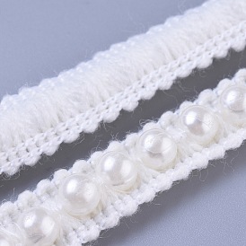 Plastic Imitation Pearl Beads Ribbons, Garment Accessories