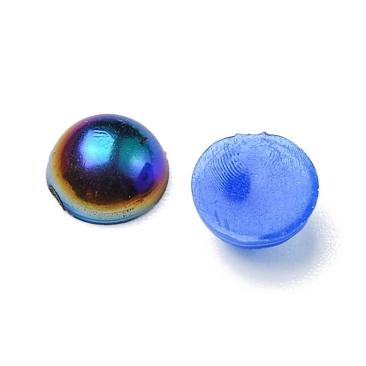 Cabochons en imitation de perles abs, de couleur plaquée ab , dôme / demi-rond