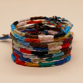 Bohemian Colorful Ethnic Style Elastic Bracelet for Women with Crochet Thread