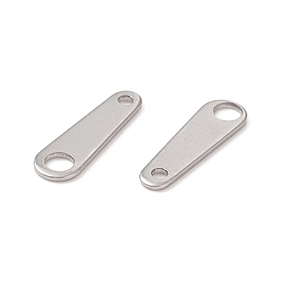 304 Stainless Steel Chain Tabs, Chain Extender Connectors, 10x3mm, Hole: 0.5~1.5mm