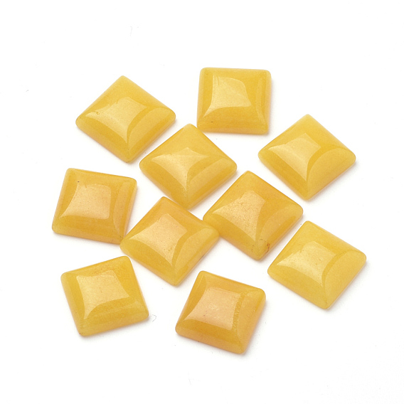 Natural White Jade Cabochons, Dyed, Square