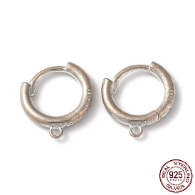 Родиевое покрытие 925 серьги-кольца из стерлингового серебра, с петлями и штампом s925