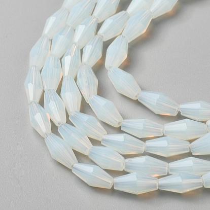 Imitation Opalite Glass Beads, Faceted, Bicone