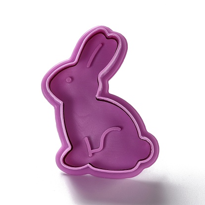 Easter Themed PET Plastic Cookie Cutters, with Iron Press Handle, Egg, Chick, Butterfly & Rabbit