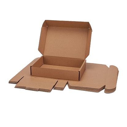 Caja plegable de papel kraft, caja de cartón ondulado, buzón de correos, para joyas y regalos