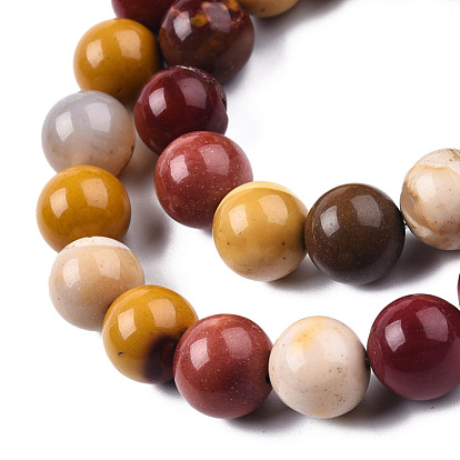 Mookaite naturelles brins de perles, ronde