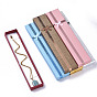 Cardboard Jewelry Boxes, for  Necklaces, with Bowknot Outside and Sponge Inside, Rectangle