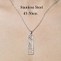 201 Stainless Steel Hollow Sun & Wave Pendant Necklace
