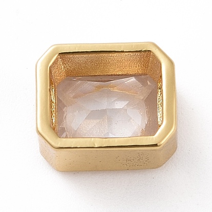 Perles de zircone cubique transparentes micro pavées en laiton respectueuses de l'environnement, sans cadmium et sans plomb, plaqué longue durée, cuboïde