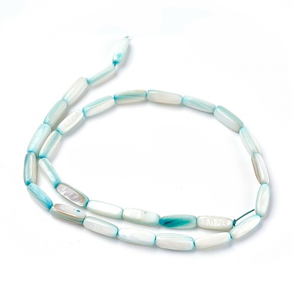 Chapelets de perles en coquille eau douce , teint, rectangle