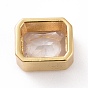 Perles de zircone cubique transparentes micro pavées en laiton respectueuses de l'environnement, sans cadmium et sans plomb, plaqué longue durée, cuboïde