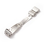 Rectangle 201 Stainless Steel Watch Band Clasps, 42x15x6mm, Hole: 2x12mm