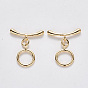 Brass Toggle Clasps, with Jump Rings, Nickel Free, Real 18K Gold Plated