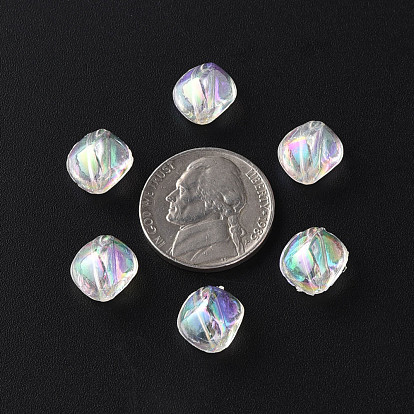Perles acryliques transparentes, de couleur plaquée ab , nuggets