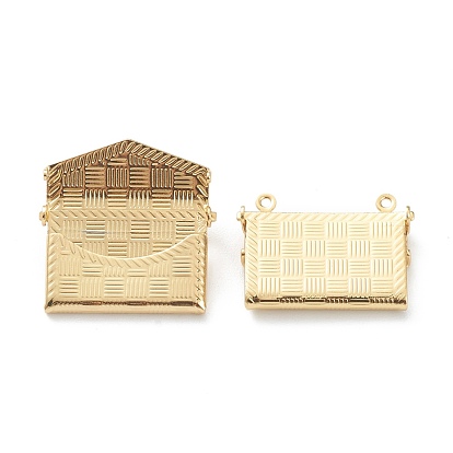 Brass Locket Pendants, Photo Frame Pendants for Necklaces, Long-Lasting Plated, Hand Bag Shape