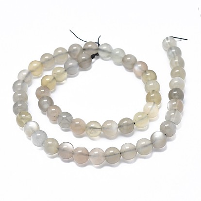 Natural Grey Moonstone Beads Strands, Round