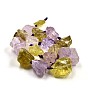 Nuggets Natural Lemon Quartz and Amethyst Beads Strands, 17~38x16~30mm, Hole: 2mm, about 14~15pcs/strand, 15.7 inch