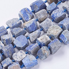 Lapis-lazuli, brins de perles naturels , nuggets, 18~35x15~26x9~21mm, Trou: 1mm